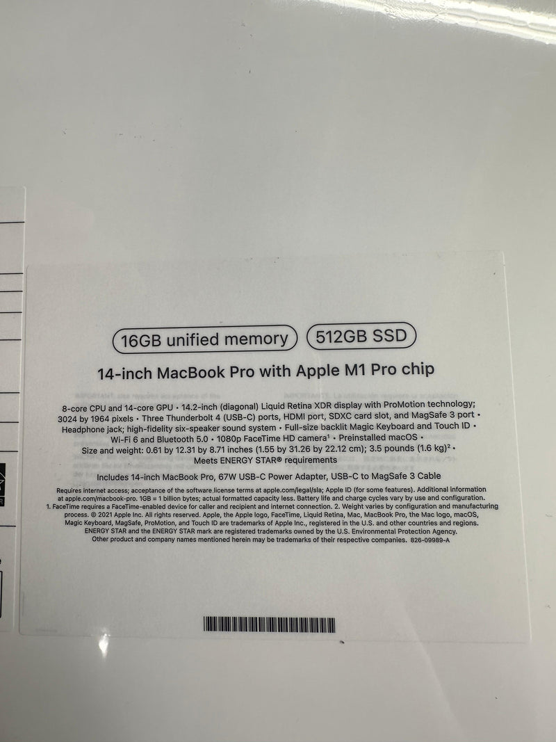 Brand New Sealed 14 inch MacBook Pro with apple care plus- m1 16gb ram 512 gb